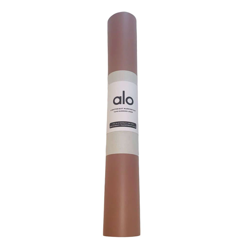 NWT LIMITED EDITION ALO LIGHTWEIGHT WARRIOR YOGA MAT SMOKY PINK QUARTZ / BLACK - Picture 6 of 8